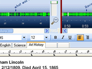 word processor in PerfectNotes lecture recording software